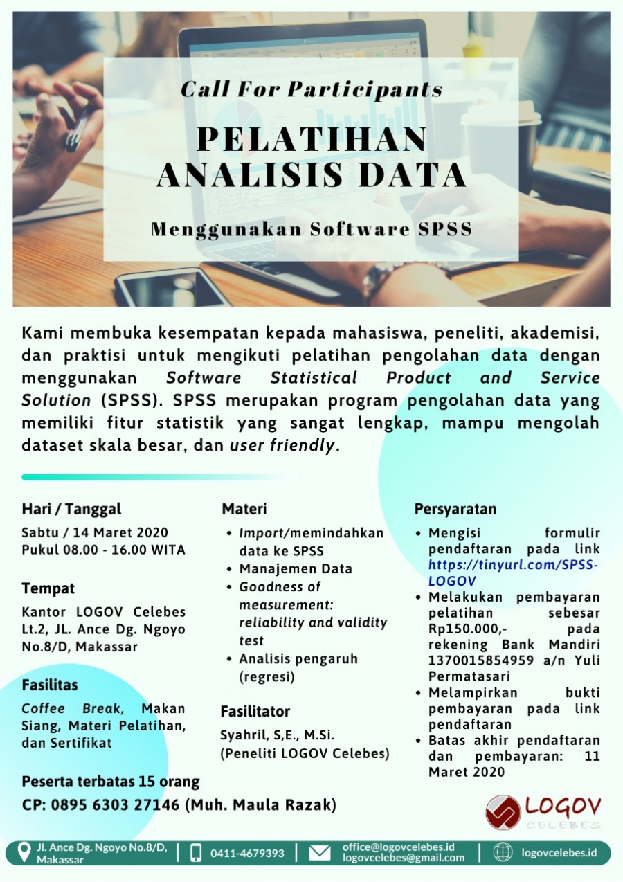 Call For Participants: Pelatihan Analisis Data Menggunakan Software SPSS