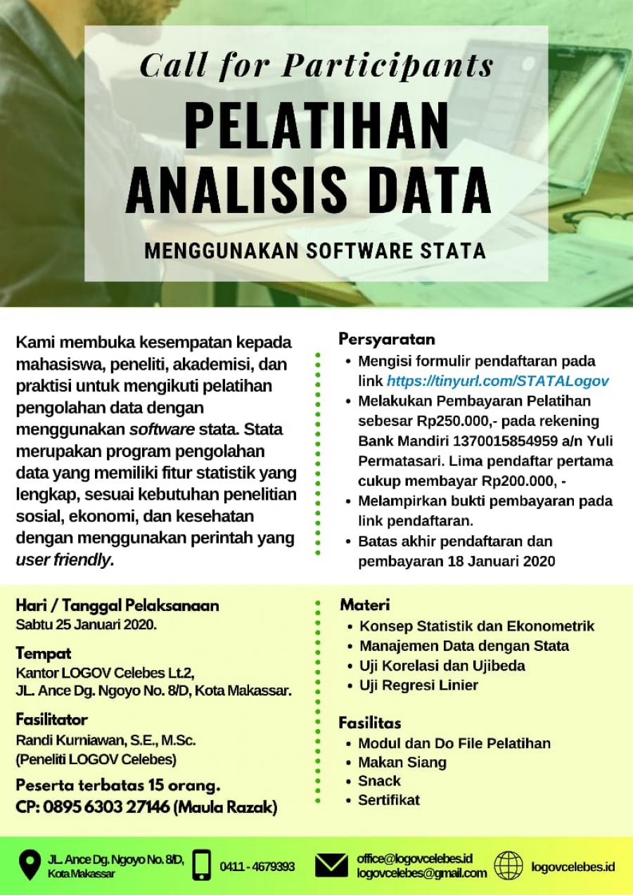 Call for Participants: Pelatihan Analisis Data Menggunakan Software Stata